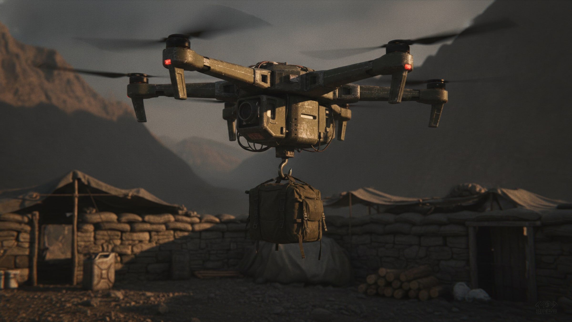 Tactical Payload Delivery UAV deployed in the field